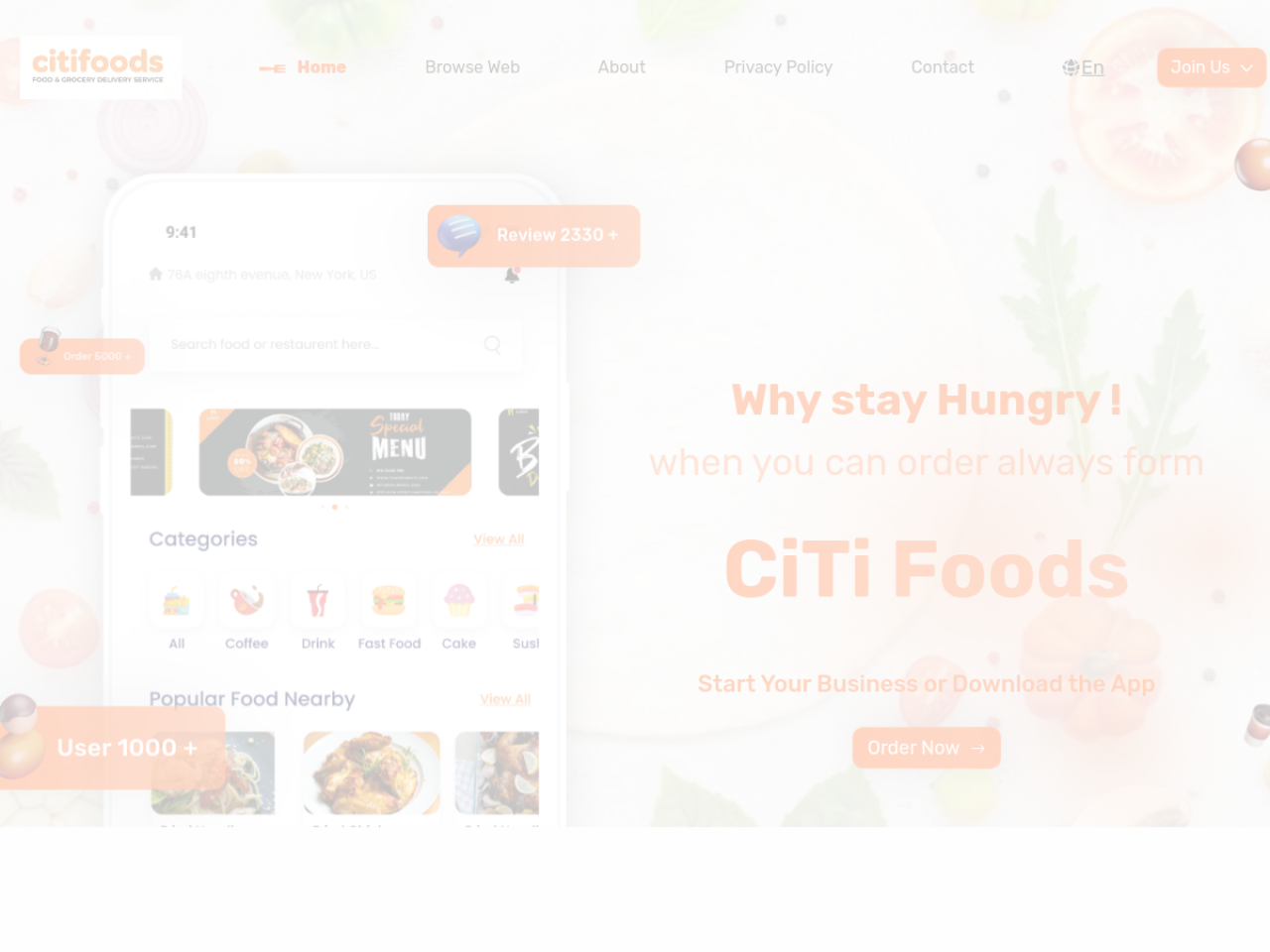 CiTi Foods multi-vendor food delivery platform